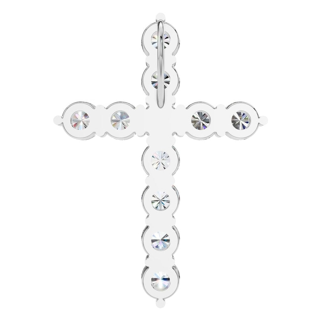 THE ZIOR PE-9197 Round Cross – Weißgold mit Diamantbesatz