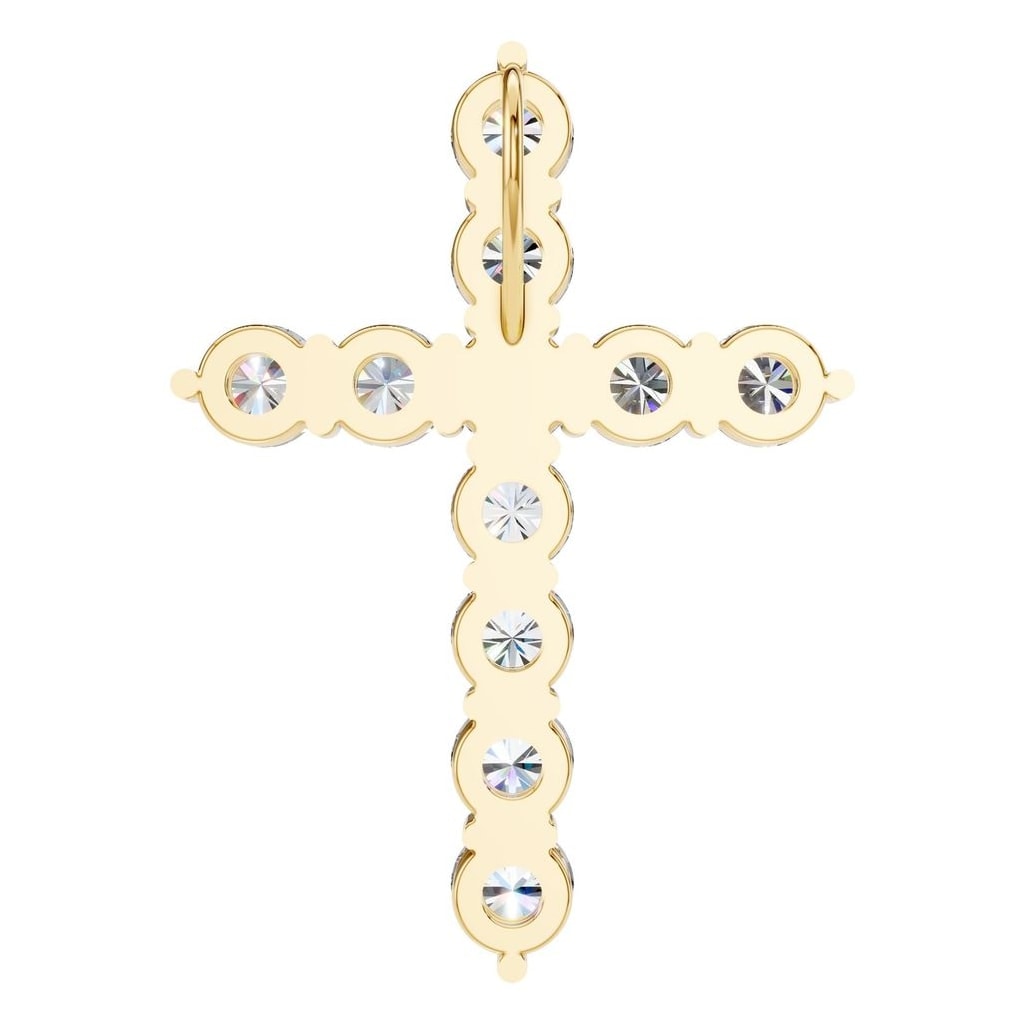 THE ZIOR PE-9197 Round Cross – Gelbgold mit Diamantbesatz