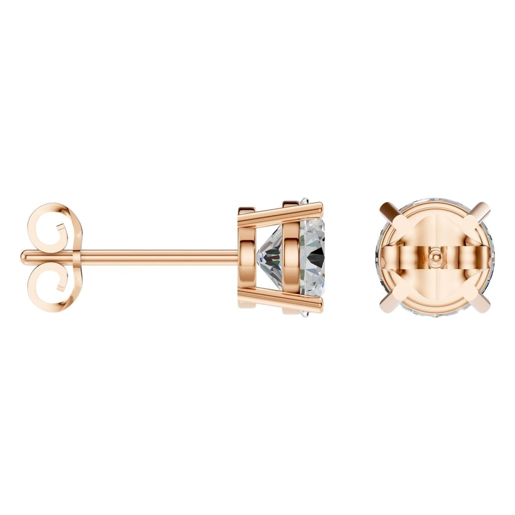THE ZIOR EA-0839 – Brillantschliff, Roségold, Schrägansicht, Designvisualisierung mit Steinbesatz