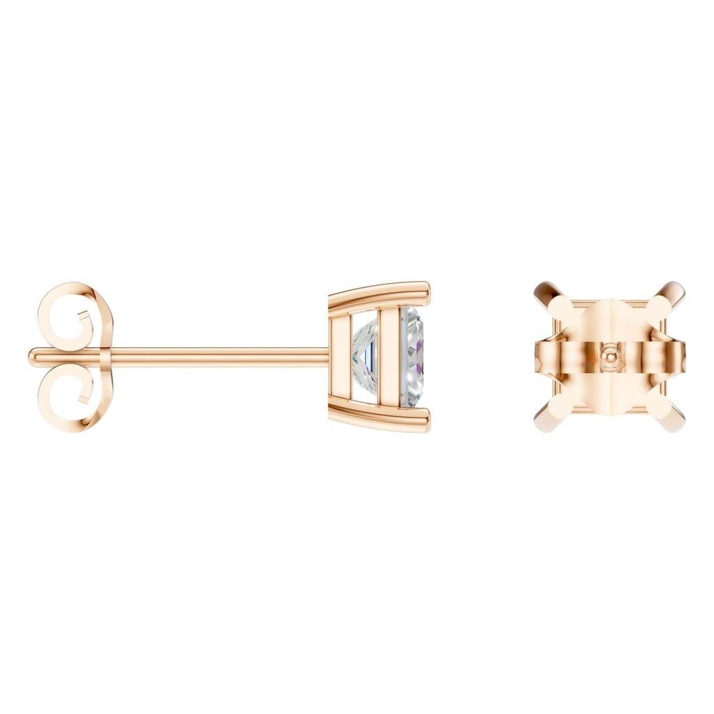 THE ZIOR EA-3278 – Princess-Schliff, Roségold, Schrägansicht, Designvisualisierung mit Steinbesatz