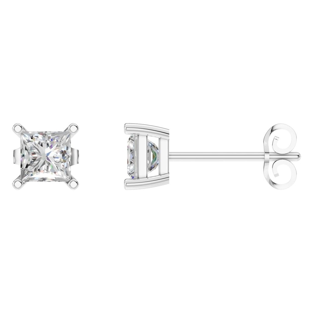 THE ZIOR EA-3278 – Princess-Schliff, Weißgold, Hauptansicht, Designvisualisierung mit Steinbesatz
