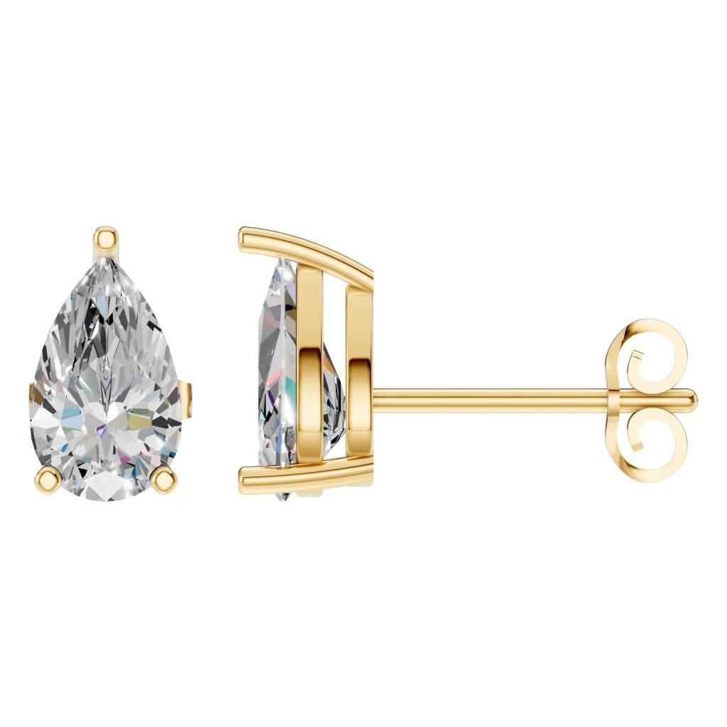THE ZIOR EA-4291 – Tropfenschliff, Gelbgold, Hauptansicht, Designvisualisierung mit Steinbesatz