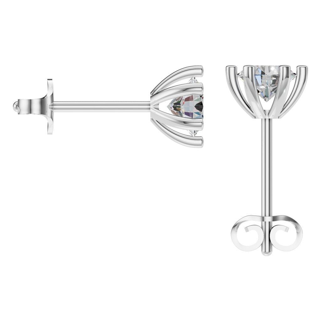 THE ZIOR EA-4293 – Brillantschliff, Weißgold, Rückansicht, Designvisualisierung mit Steinbesatz