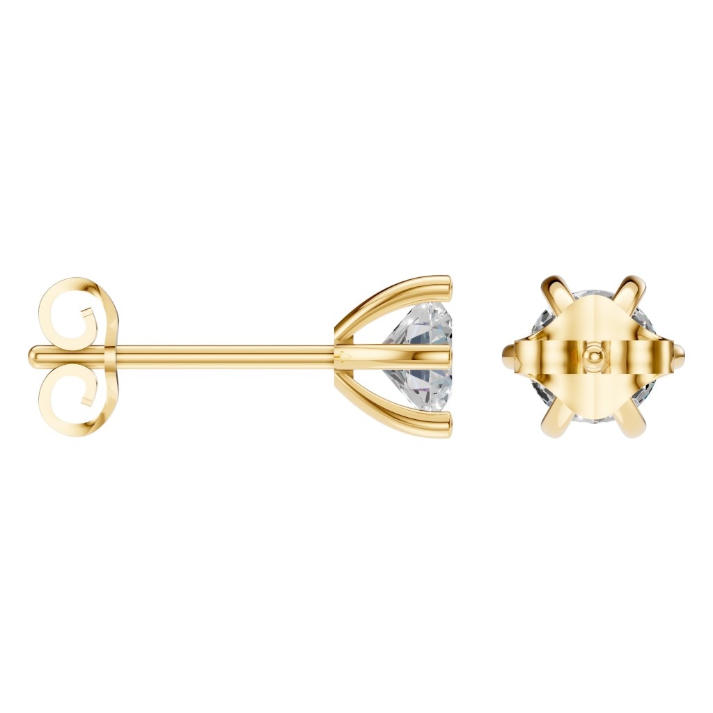 THE ZIOR EA-4293 – Brillantschliff, Gelbgold, Schrägansicht, Designvisualisierung mit Steinbesatz