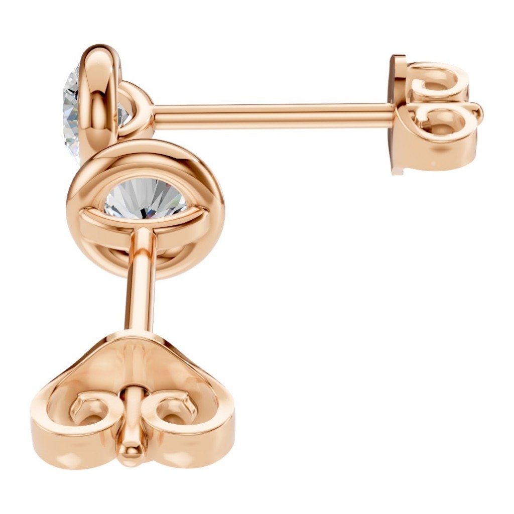 THE ZIOR EA-5172 – Brillantschliff, Roségold, Ansicht, Designvisualisierung mit Steinbesatz