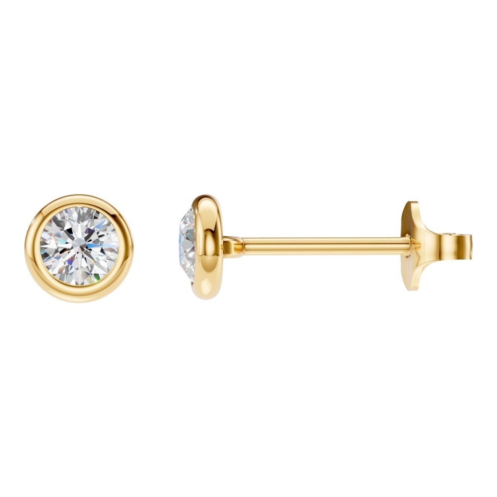 THE ZIOR EA-5172 – Brillantschliff, Gelbgold, Hauptansicht, Designvisualisierung mit Steinbesatz