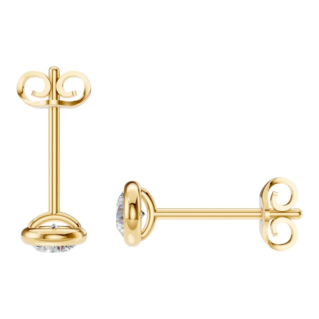 THE ZIOR EA-5172 – Brillantschliff, Gelbgold, Ansicht, Designvisualisierung mit Steinbesatz
