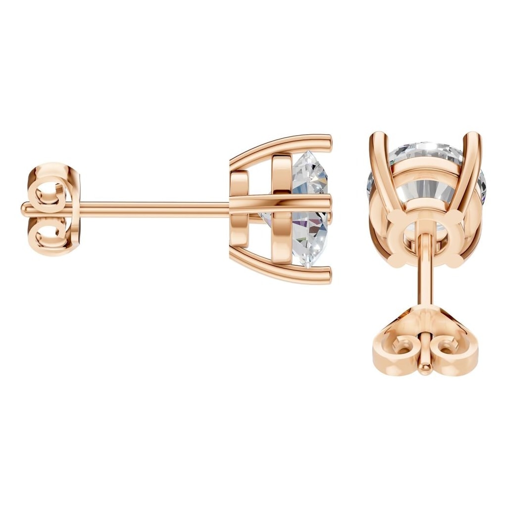 THE ZIOR EA-6465 – Brillantschliff, Roségold, Seitenansicht, Designvisualisierung mit Steinbesatz