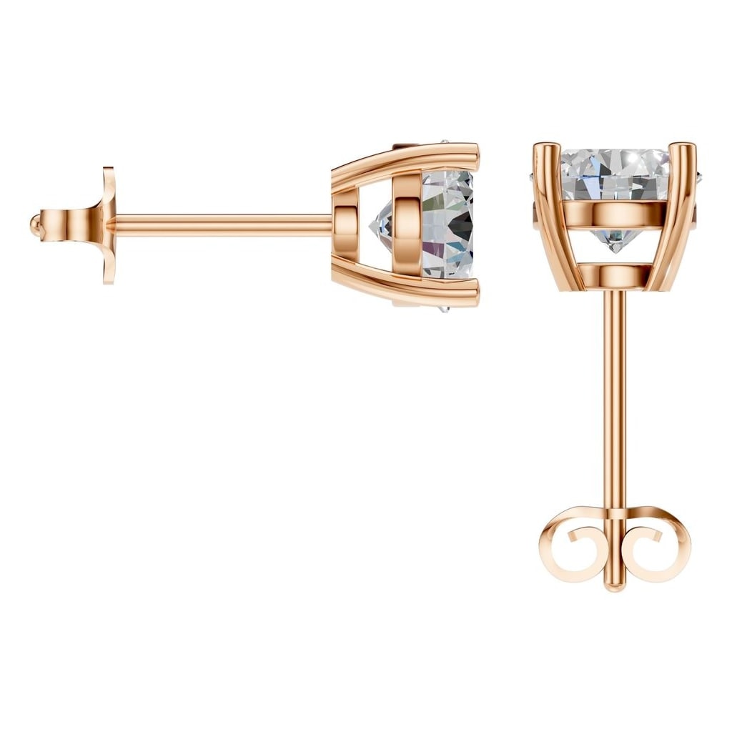 THE ZIOR EA-6465 – Brillantschliff, Roségold, Rückansicht, Designvisualisierung mit Steinbesatz