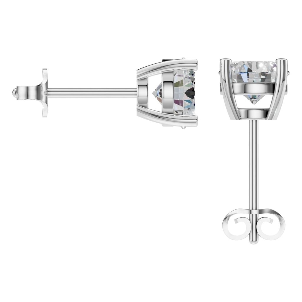 THE ZIOR EA-6465 – Brillantschliff, Weißgold, Rückansicht, Designvisualisierung mit Steinbesatz