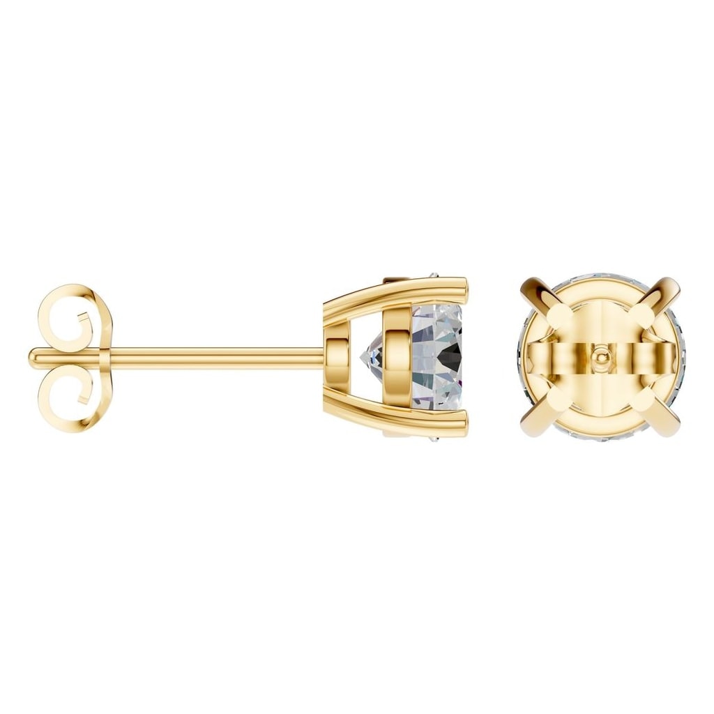 THE ZIOR EA-6465 – Brillantschliff, Gelbgold, Schrägansicht, Designvisualisierung mit Steinbesatz