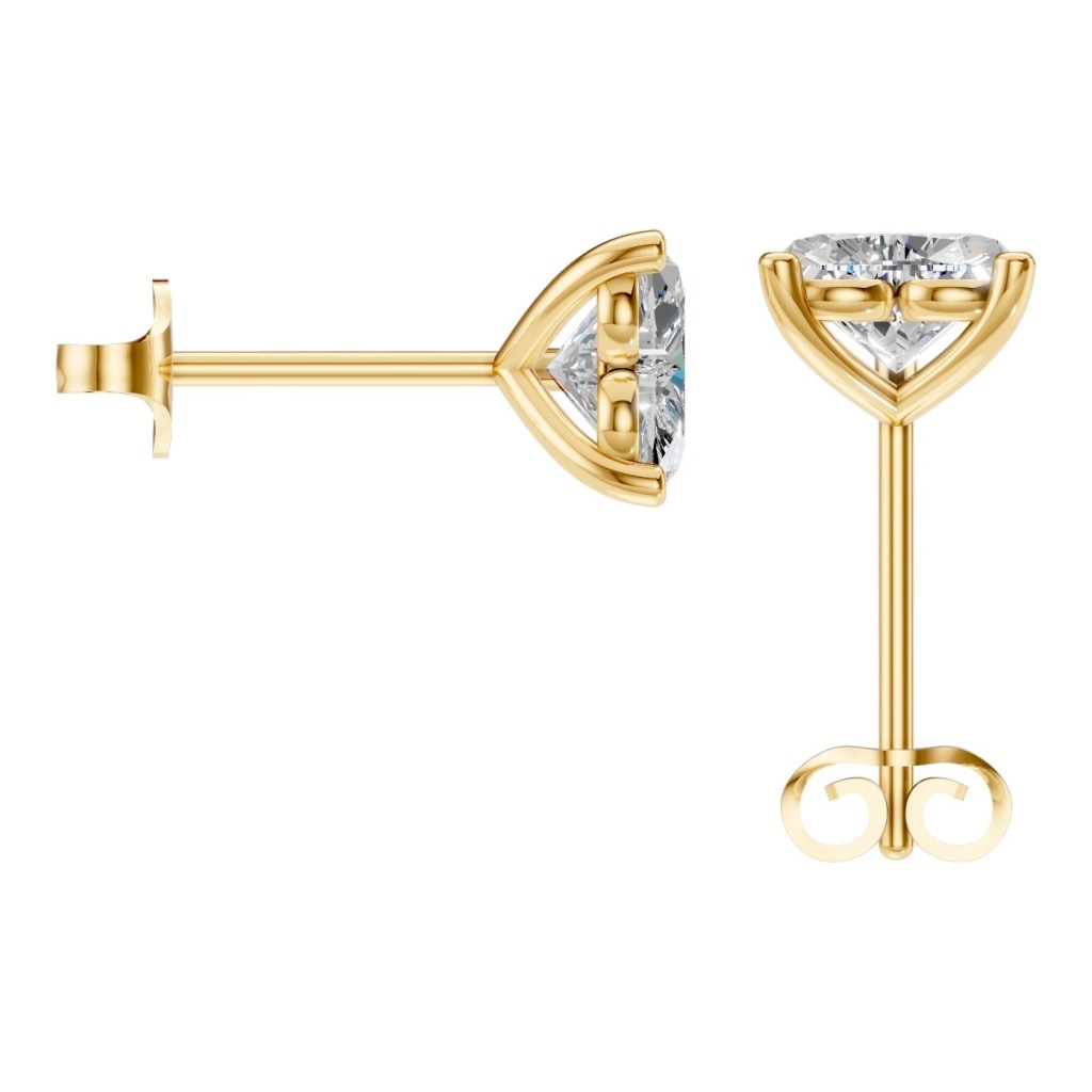 THE ZIOR EA-8975 – Herzschliff, Gelbgold, Rückansicht, Designvisualisierung mit Steinbesatz