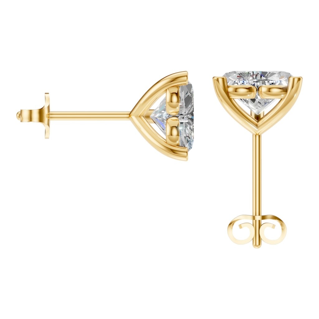 THE ZIOR EA-8975 – Herzschliff, Gelbgold, Rückansicht, Designvisualisierung mit Steinbesatz