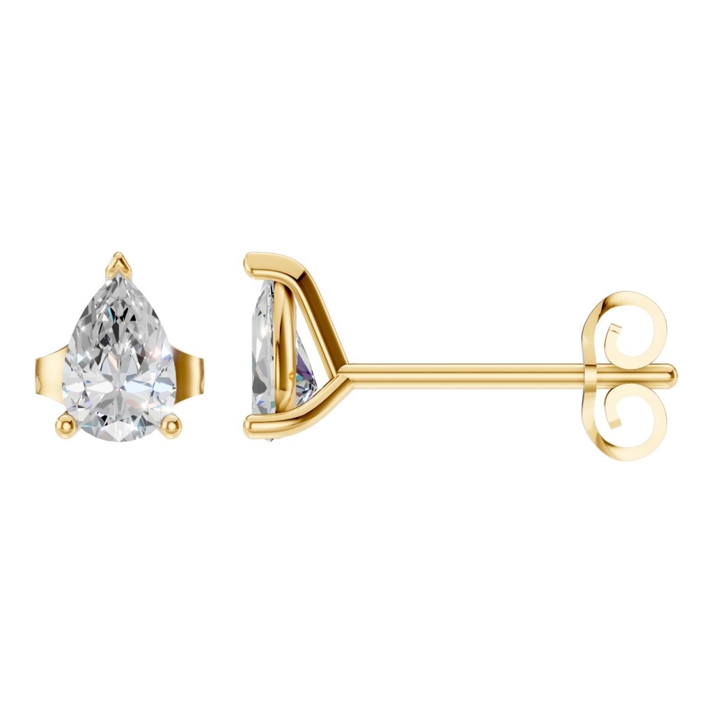 THE ZIOR EA-8975 – Tropfenschliff, Gelbgold, Hauptansicht, Designvisualisierung mit Steinbesatz