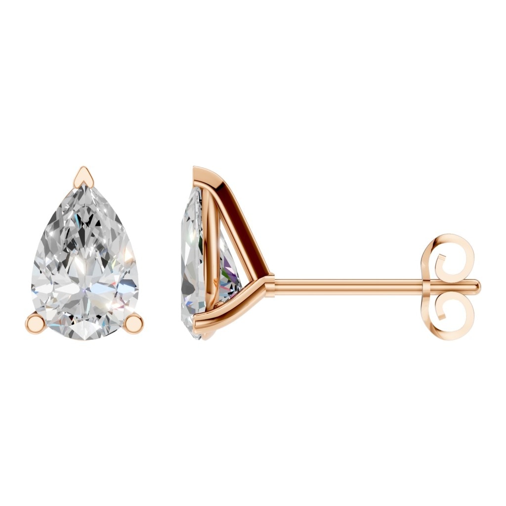 THE ZIOR EA-8975 – Tropfenschliff, Roségold, Hauptansicht, Designvisualisierung mit Steinbesatz