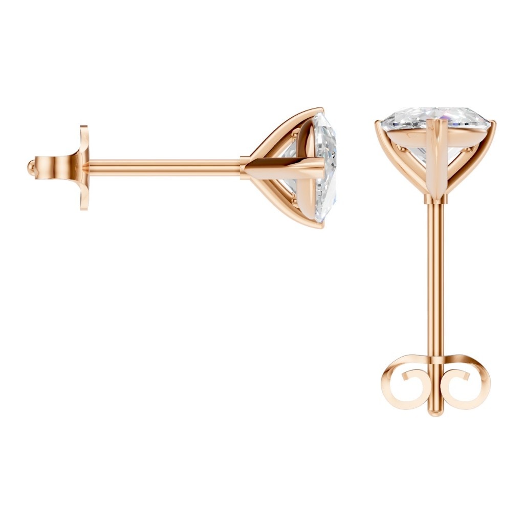 THE ZIOR EA-8975 – Tropfenschliff, Roségold, Rückansicht, Designvisualisierung mit Steinbesatz