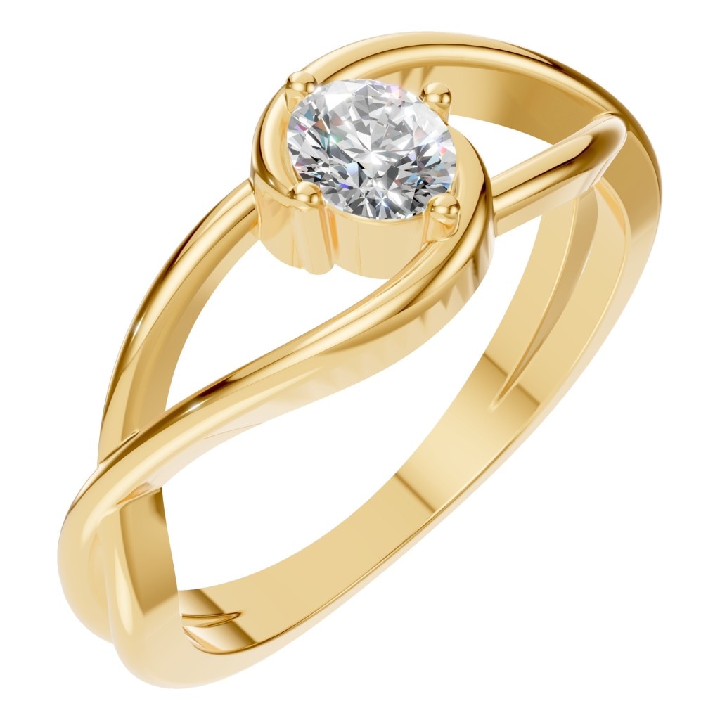 Oval Lab Diamond Split Shank Solitaire Ring – ca. 0,35 ct | RI-0023 – Ring mit gefasstem Stein