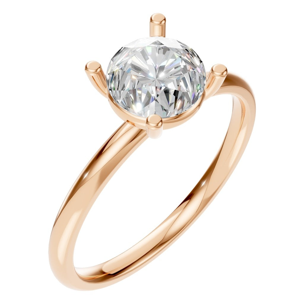 Round Lab Diamond Solitaire Ring – ca. 1 ct | RI-1979 – Ring mit gefasstem Stein