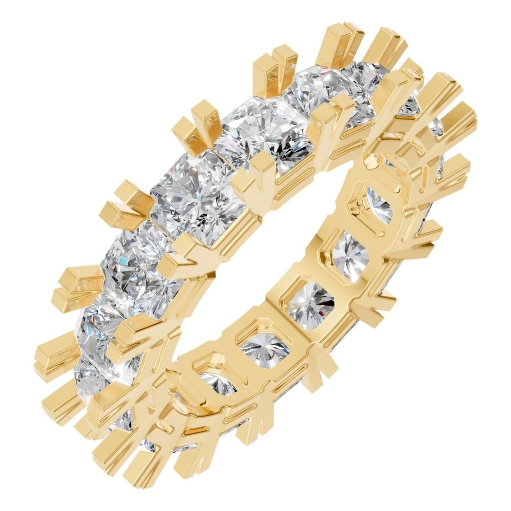 Princess Lab Diamond Eternity Ring – ca. 4.8 ct | RI-2284 – Gelbgold mit Steinbesatz
