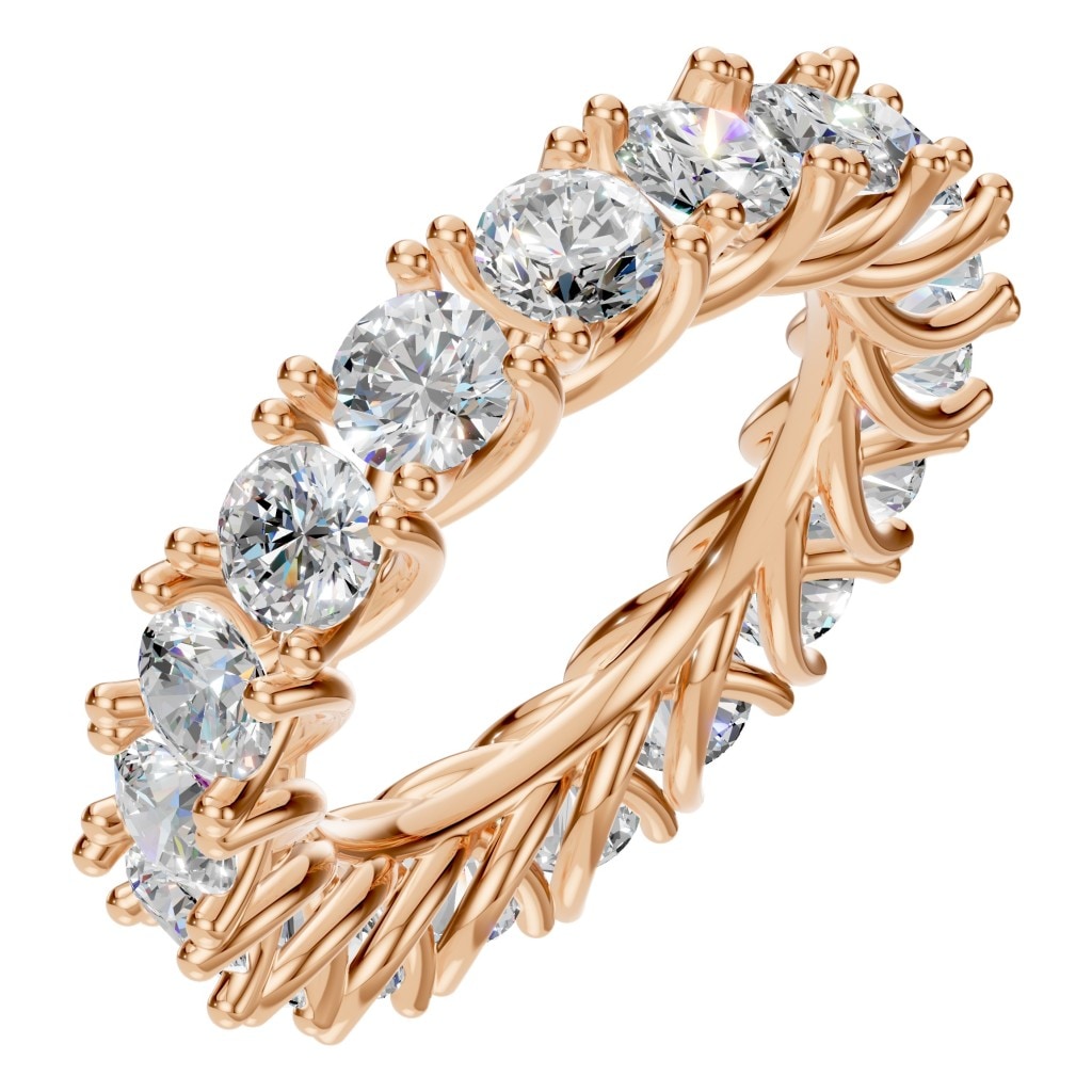Round Lab Diamond Eternity Ring – ca. 4.5 ct | RI-3152 – Roségold mit Steinbesatz