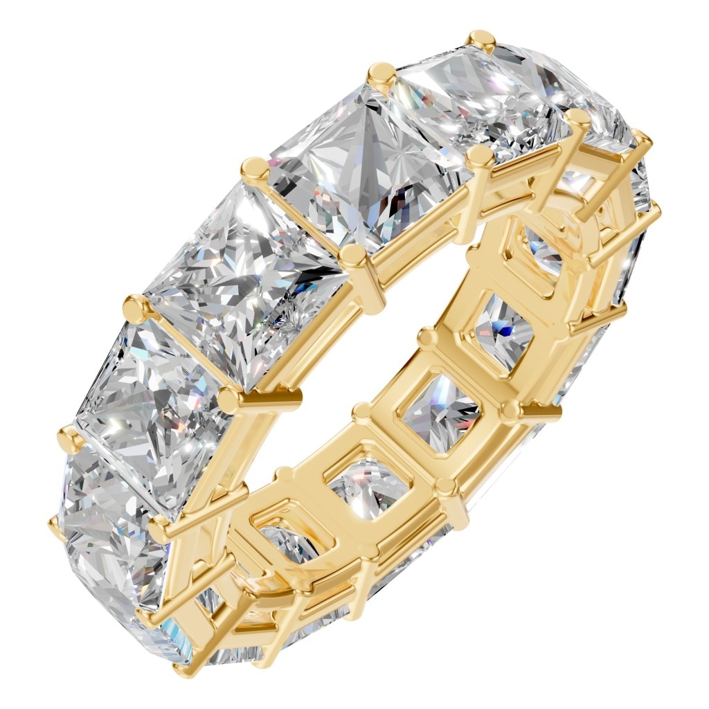Princess Lab Diamond Eternity Ring – ca. 14 ct | RI-3285 – Gelbgold mit Steinbesatz