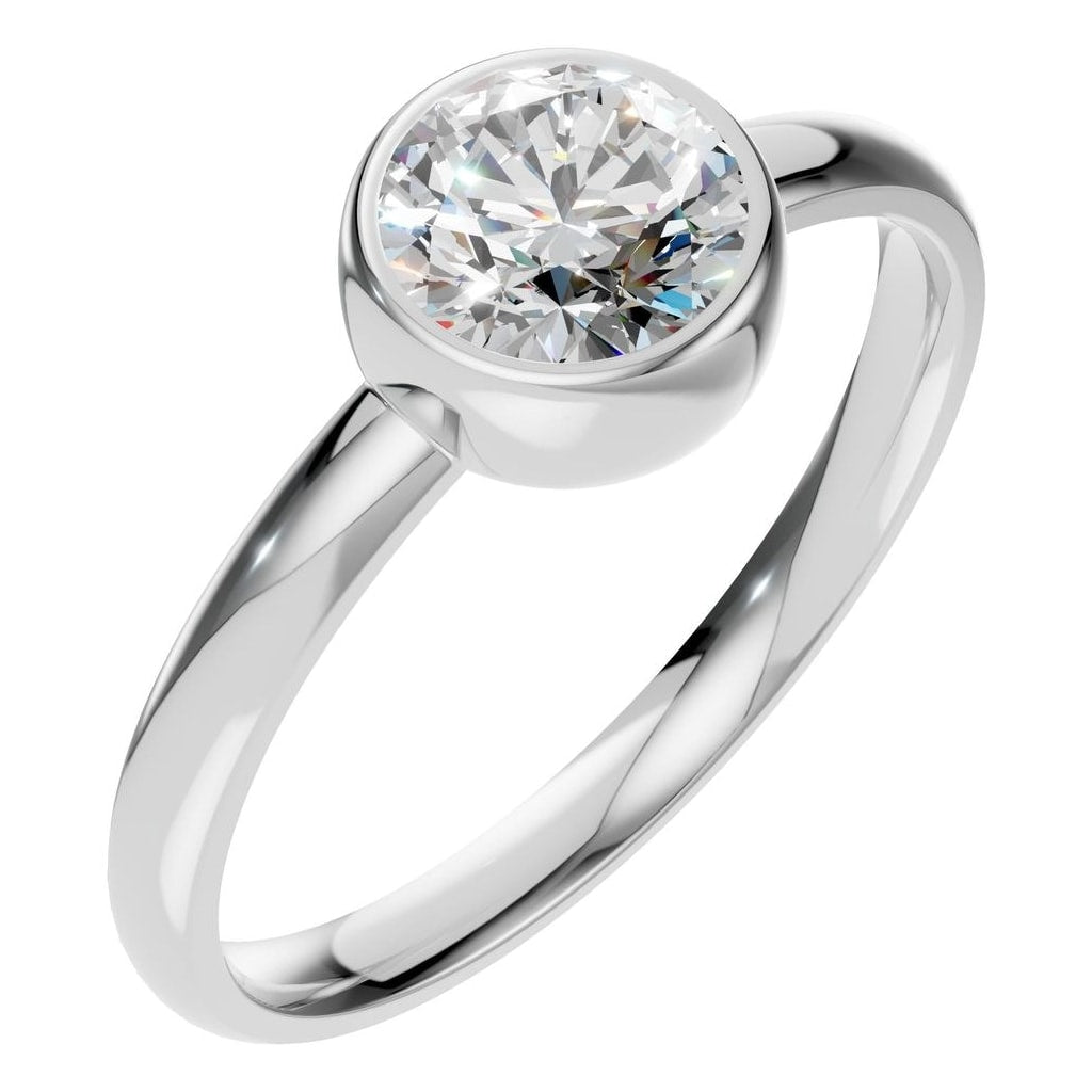 Round Lab Diamond Bezel Solitaire Ring – ca. 0,7 ct | RI-3444 – Ring mit gefasstem Stein