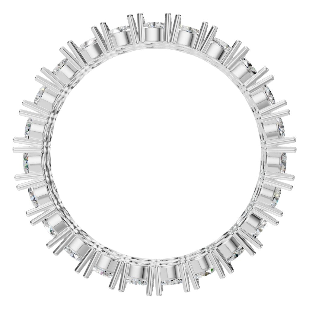 Round Lab Diamond Double Row Eternity Ring – ca. 2.76 ct | RI-3497 – Draufsicht mit Steinbesatz