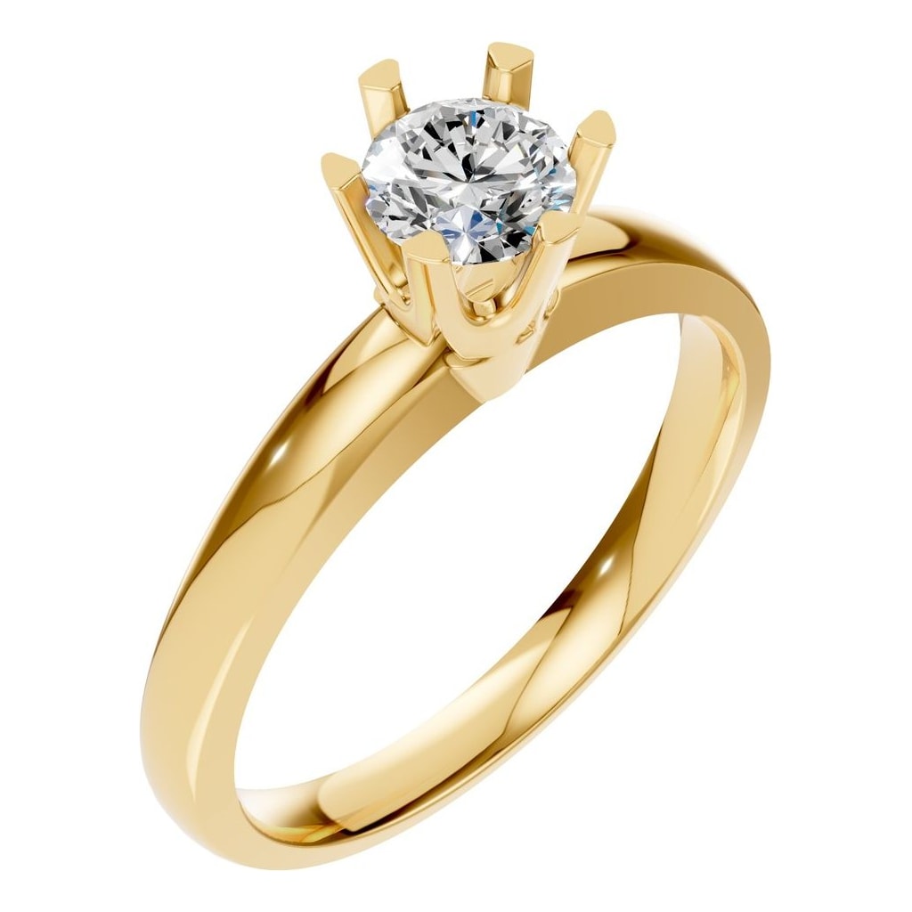 Round Lab Diamond Solitaire Ring – ca. 0,4 ct | RI-5166 – Ring mit gefasstem Stein
