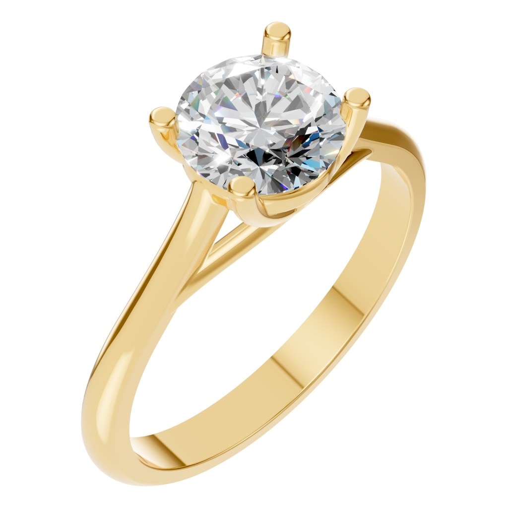 Round Lab Diamond Solitaire Ring – ca. 1 ct | RI-5419 – Ring mit gefasstem Stein