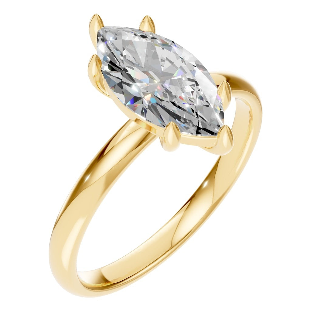 Marquise Lab Diamond Solitaire Ring – ca. 1,5 ct | RI-8030 – Ring mit gefasstem Stein