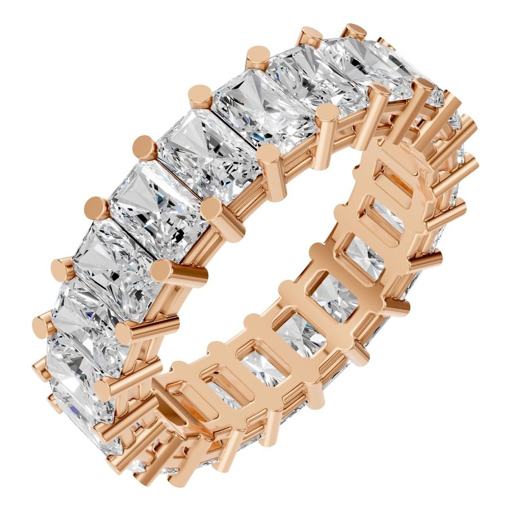 Emerald Lab Diamond Eternity Ring – 4.5x3.3 mm | RI-9406 – Roségold mit Steinbesatz