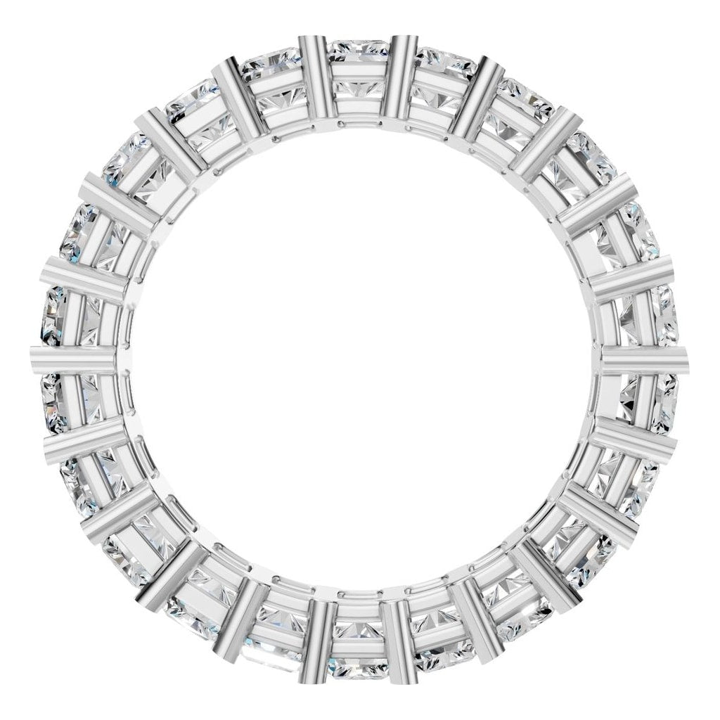 Emerald Lab Diamond Eternity Ring – 4.5x3.3 mm | RI-9406 – Draufsicht mit Steinbesatz