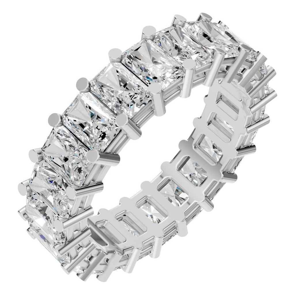 Emerald Lab Diamond Eternity Ring – 4.5x3.3 mm | RI-9406 – Weißgold mit Steinbesatz