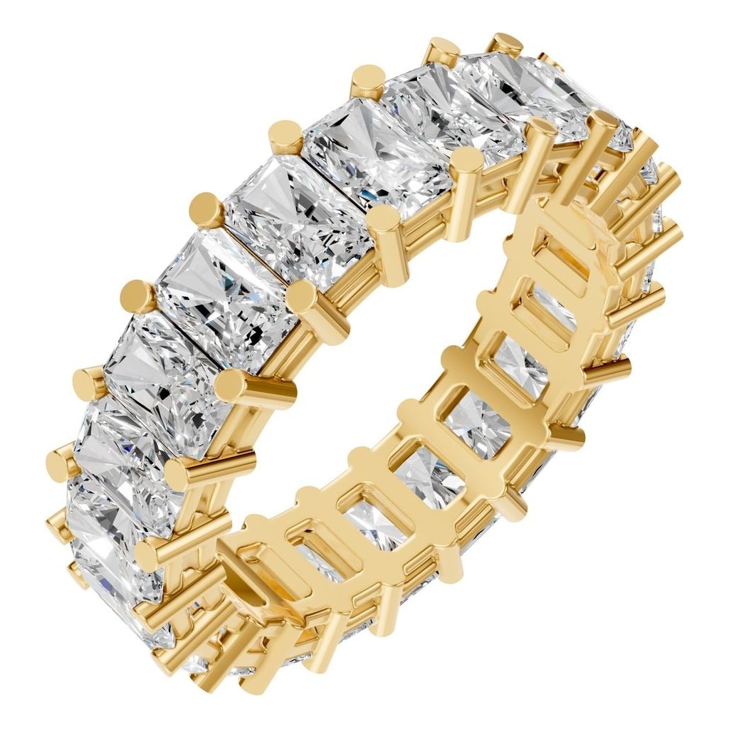 Emerald Lab Diamond Eternity Ring – 4.5x3.3 mm | RI-9406 – Gelbgold mit Steinbesatz