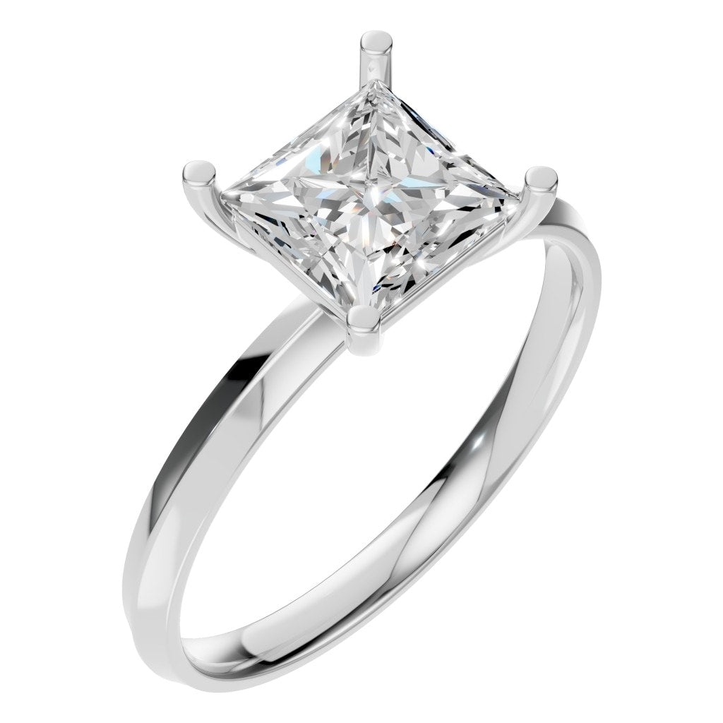 Princess Lab Diamond Solitaire Ring – ca. 1 ct | RI-9848 – Ring mit gefasstem Stein