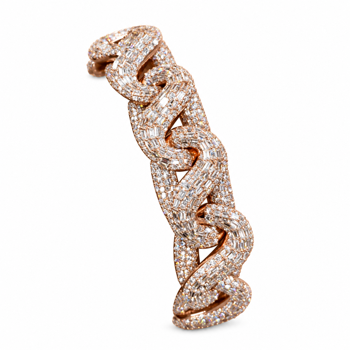 Full Ice S925 Moissanite Cuban Bracelet – weißer Hintergrund, Ansicht 3