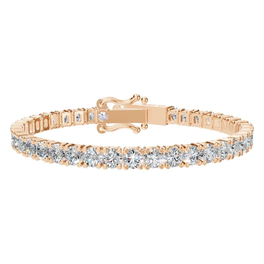 Round Lab Diamond Tennis Bracelet – ca. 10 ct | Roségold