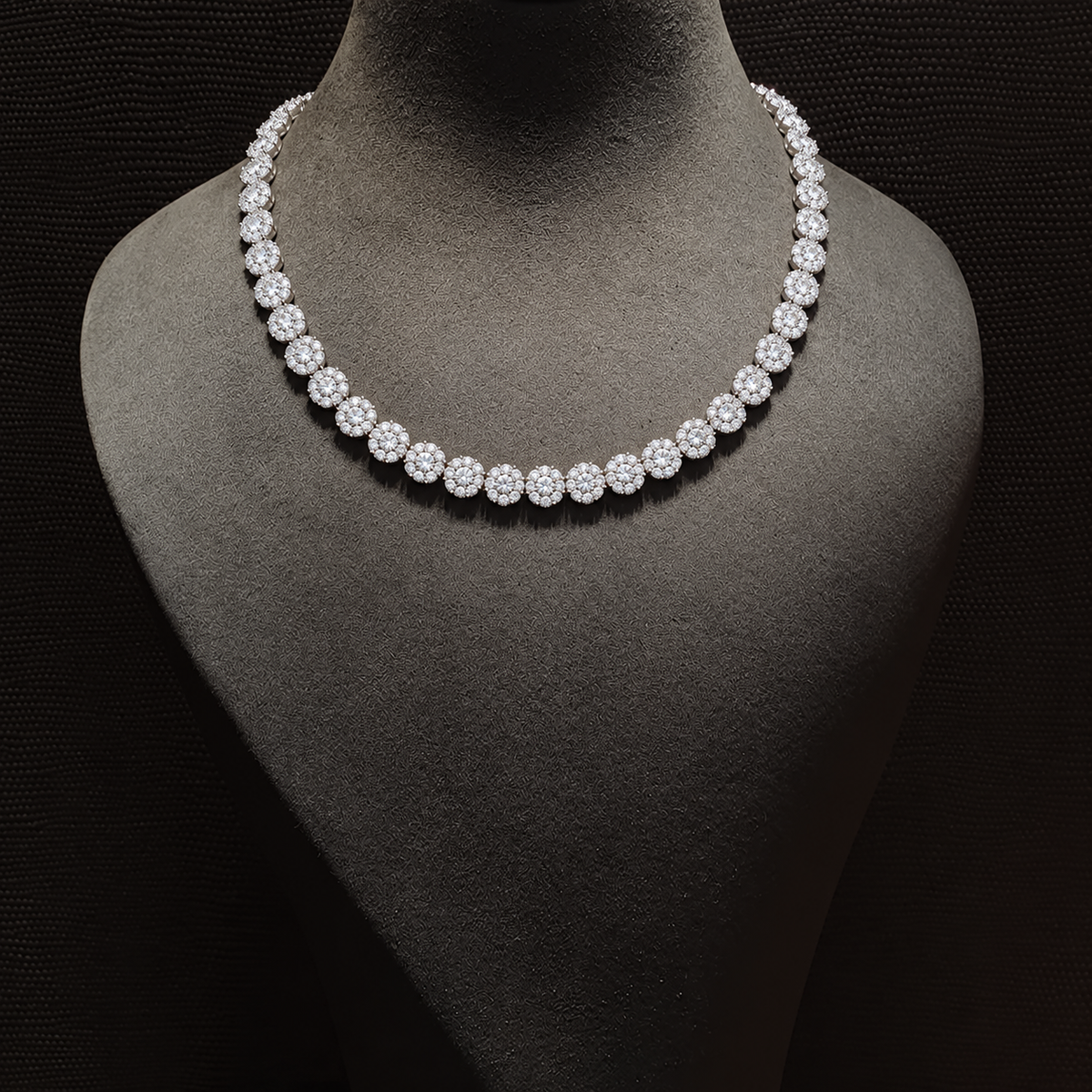 Moissanite prune - Chaîne tennis 8 mm
