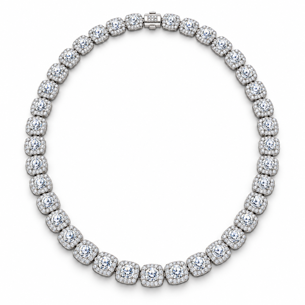 Cluster Moissanite Tennis Chain
