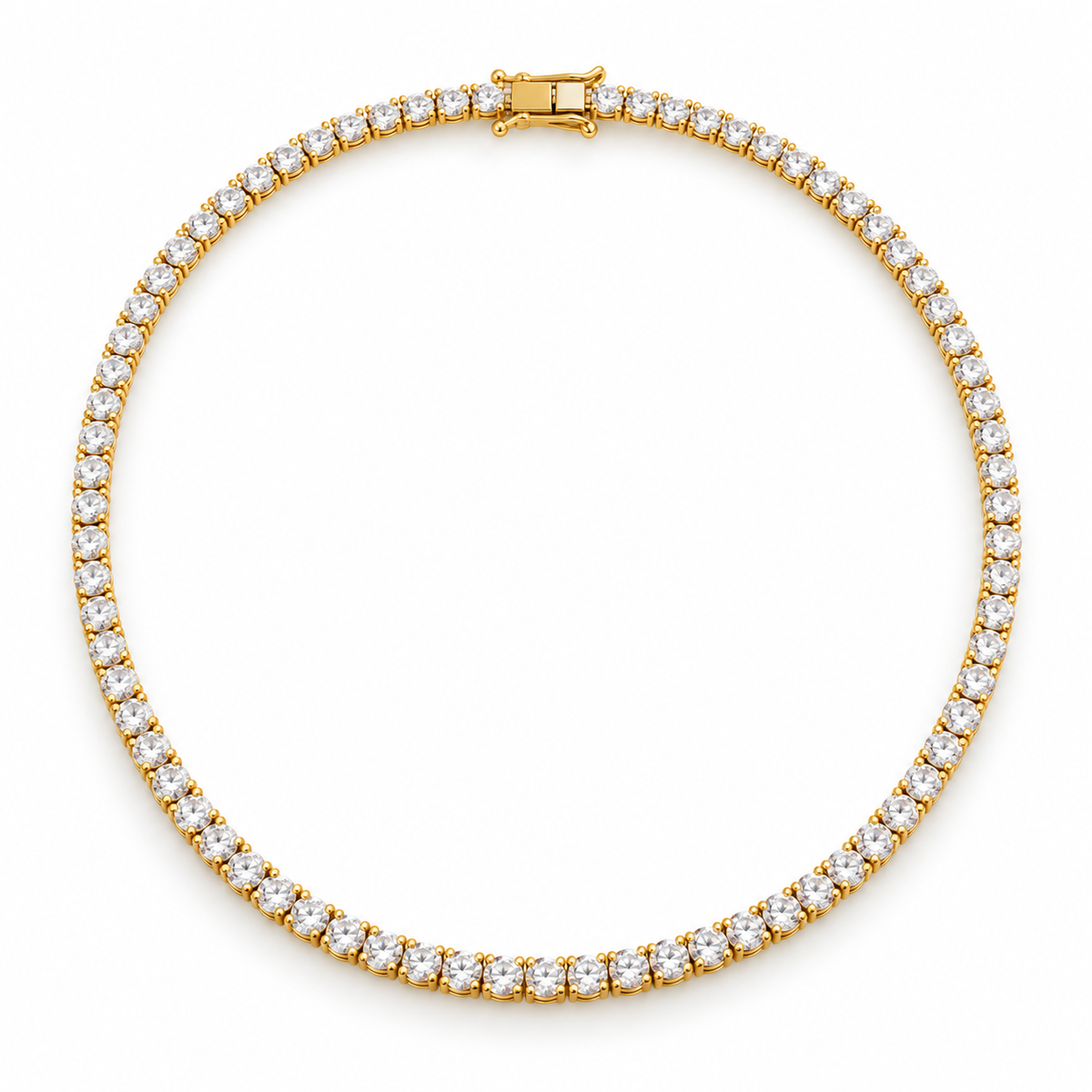 Classic Moissanite Tennis Chain – 18K vergoldet