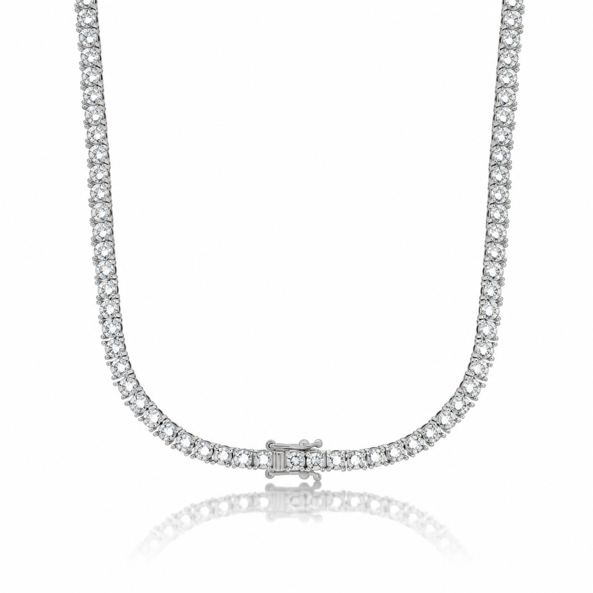 Natural Diamond Tennis Necklace — 3 mm