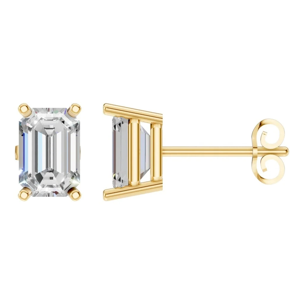 Lab-Diamond Solitaire-Ohrstecker – Emerald | EA-7845