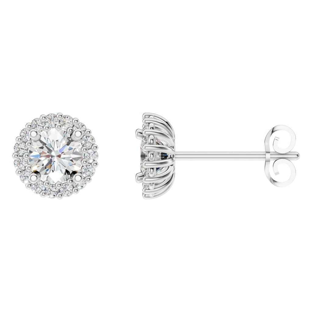 Lab-Diamond Halo-Ohrringe – Rund | EA-0688 – Designansicht
