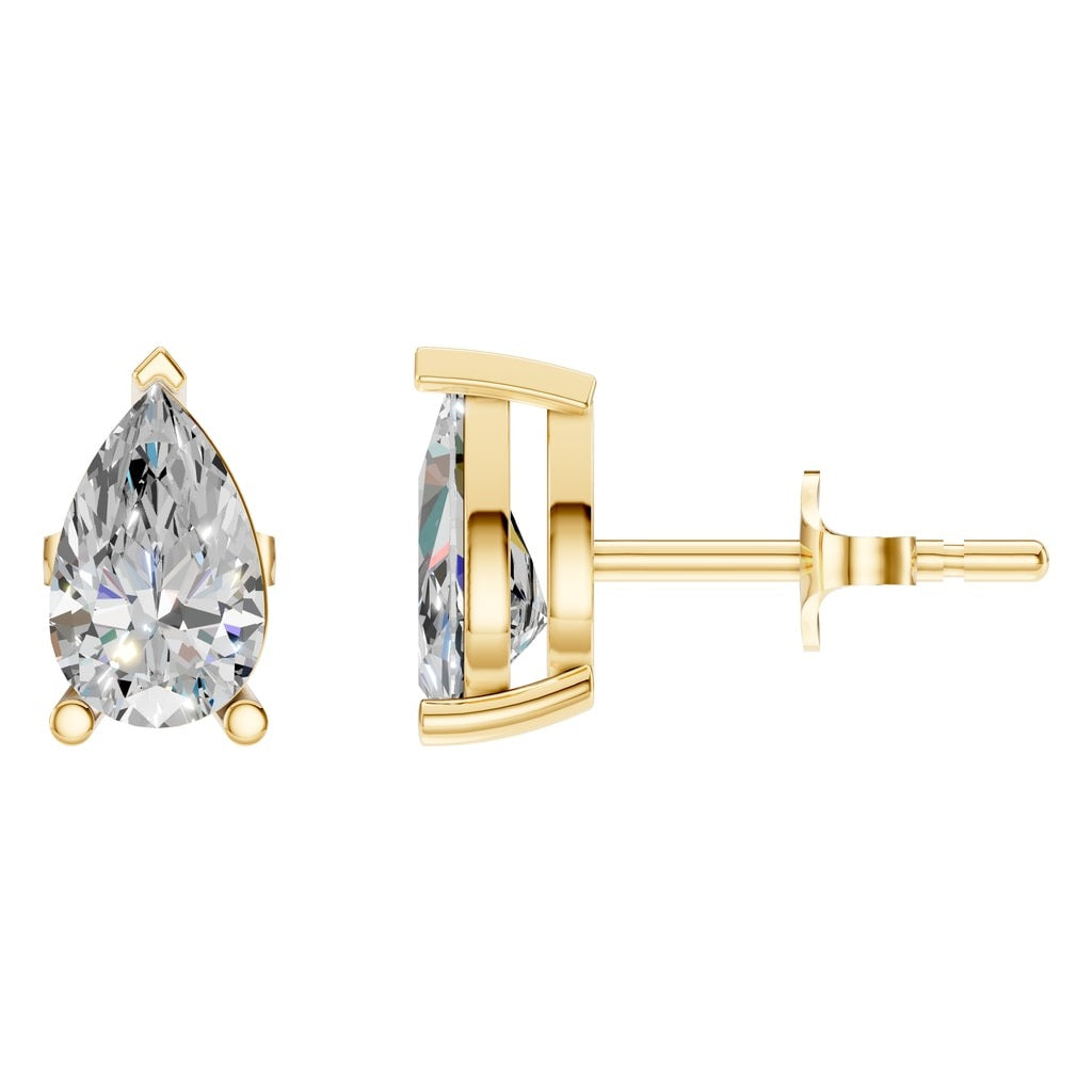 Lab-Diamond Solitaire-Ohrstecker – Tropfen | EA-1865 – Designansicht