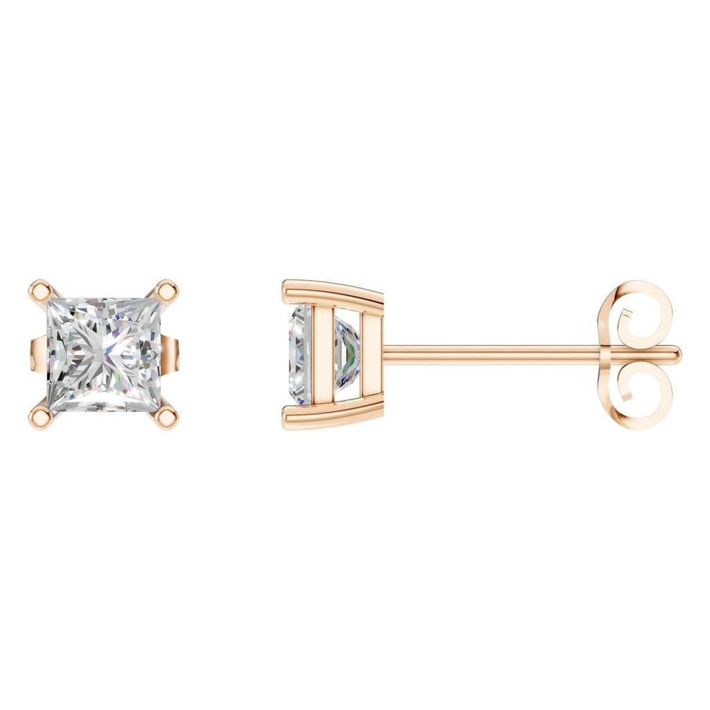 Lab-Diamond Solitaire-Ohrstecker – Princess | EA-3278 – Designansicht