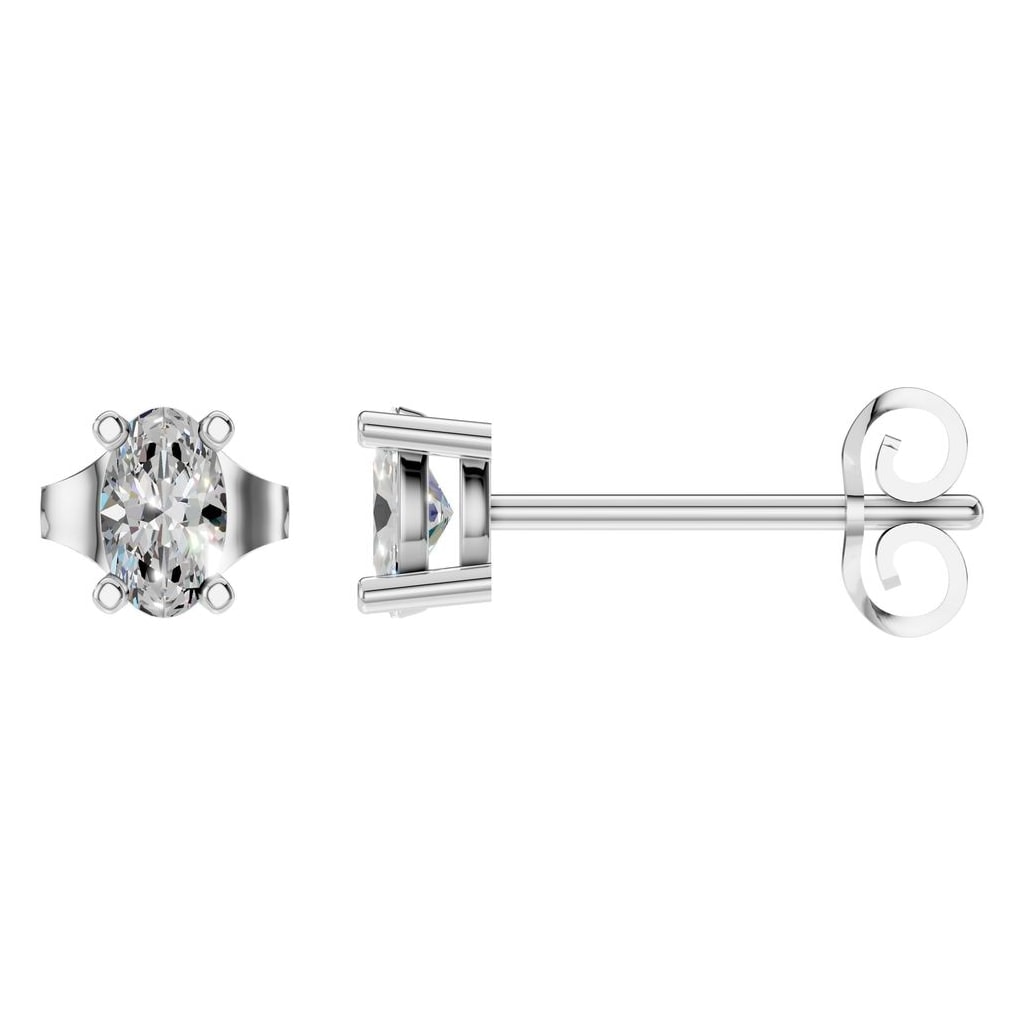 Lab-Diamond Solitaire-Ohrstecker – Oval | EA-8196 – Designansicht