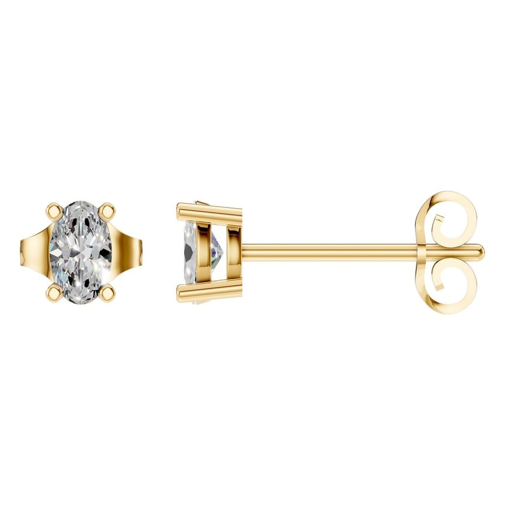 Lab-Diamond Solitaire-Ohrstecker – Oval | EA-8196 – Designansicht
