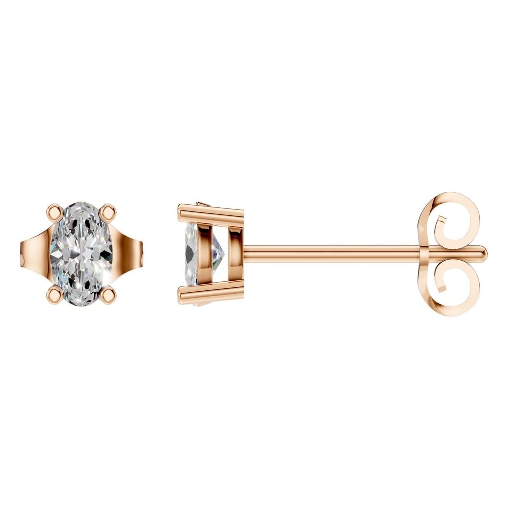 Lab-Diamond Solitaire-Ohrstecker – Oval | EA-8196 – Designansicht