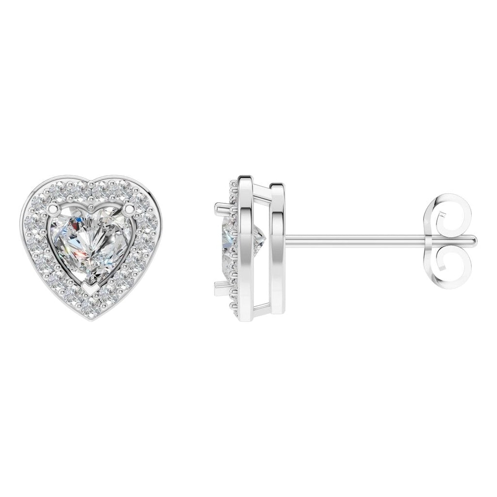 Lab-Diamond Halo-Ohrringe – Herz | EA-8558 – Designansicht