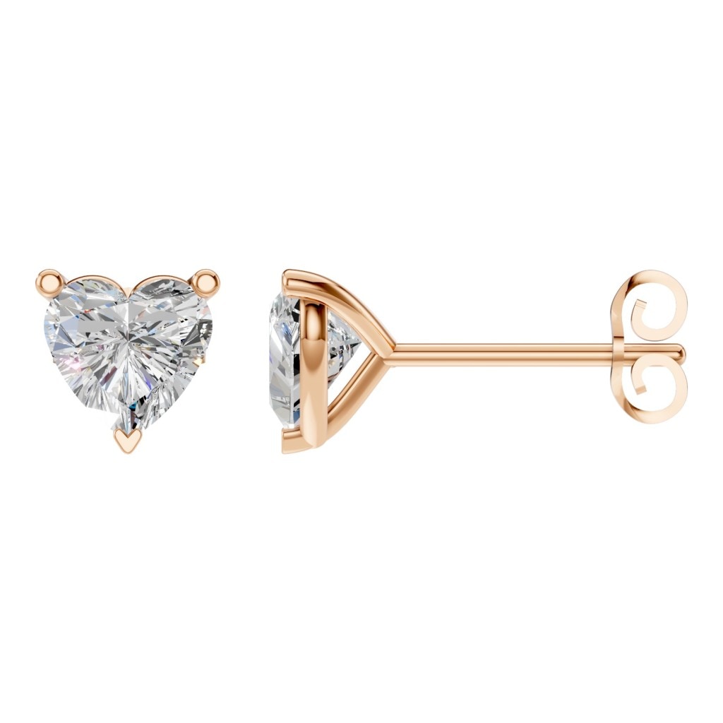 Lab-Diamond Solitaire-Ohrstecker – Herz & Tropfen | EA-8975 – Designansicht